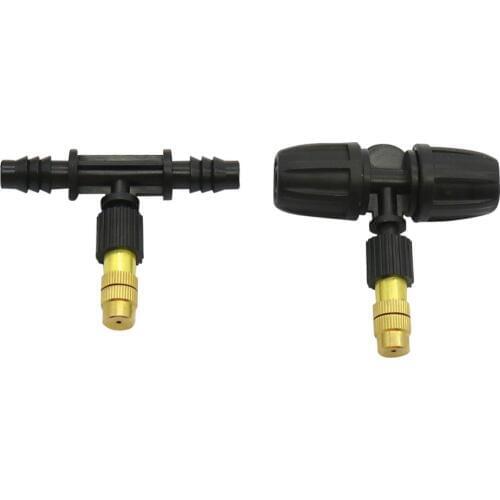 Adjustable Brass Spray Sprinkler for 8/11mm hose Garden Greenhouse Atomized Cooling System Atomizing Nozzles 2 Pcs