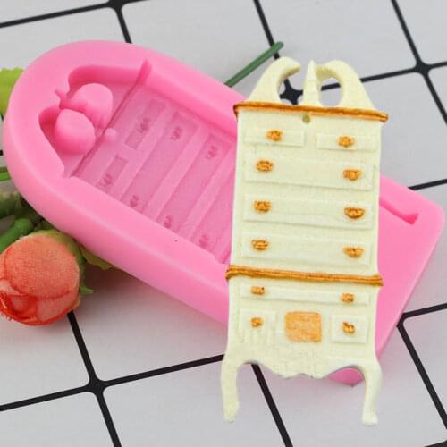 Furniture Cabinet Silicone Mold Christmas Fondant Cake Decorating Tools Kitchen Baking Candy Chocolate Gumpaste Moulds