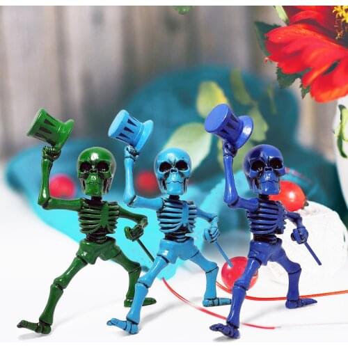 Sculpture Dancing Skeletons Green,blue,deepblue Dancing Skeletons Bobblehead Set Funny Novel Toys Model For Kids Boys Girls