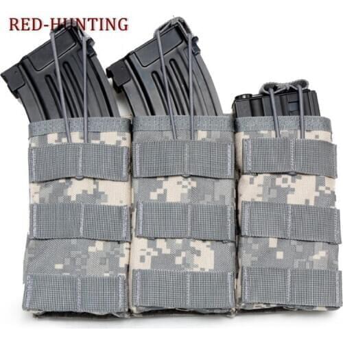 MOLLE Belt Mag Pouch Tactical Triple Open Top 5.56 .223 Magazine Mag Pouch For JPC Molle Vest