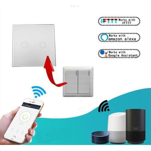 AC 90V 110v 220v 230v 240V 1CH WiFi Smart wall touch Switch light/lamp Work with Alexa