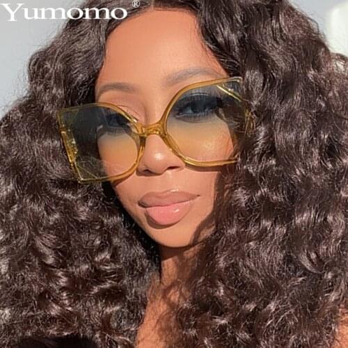 2020 Oversized Square Sunglasses Women Steampunk Vintage Sunglasses Fashion Retro Punk Sun Glasses Gradient Eyewear UV400
