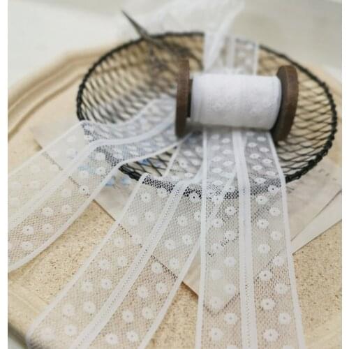 12 Meters Flower Wedding Embroidered Diy Handmade Patchwork Ivory Cotton Lace Trim Lace Ribbon Sewing Supplies Craft