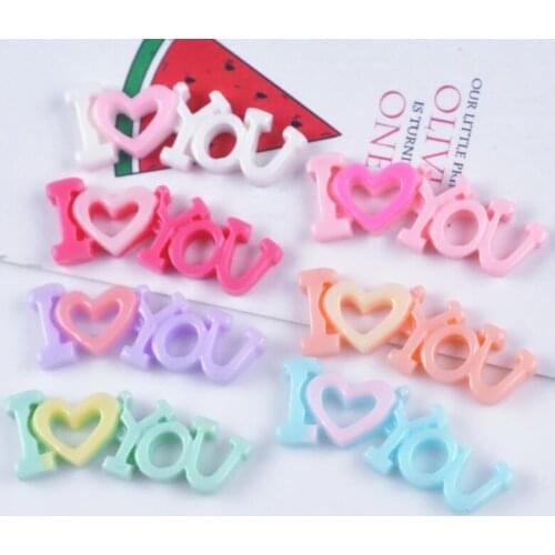 20pcs/lot Flat back resin cute cartoon l love you DIY resin cabochons accessories for diy mobile phone case headband