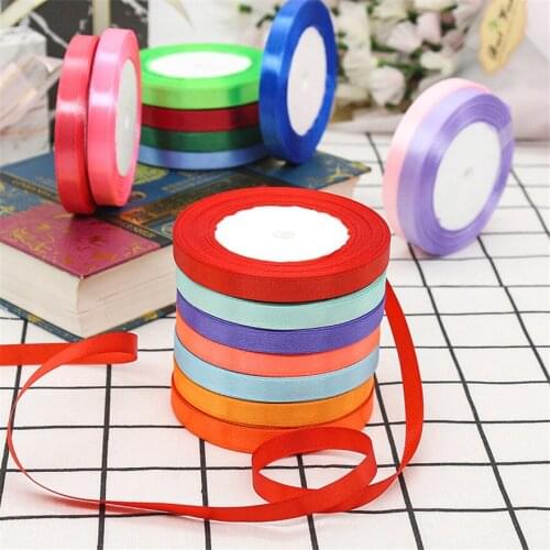25yards/Roll 1cm Satin Ribbons for Wedding Birthday Party Gift Wrapping Christmas Halloween Festival Supplies DIY Crafts Ribbon