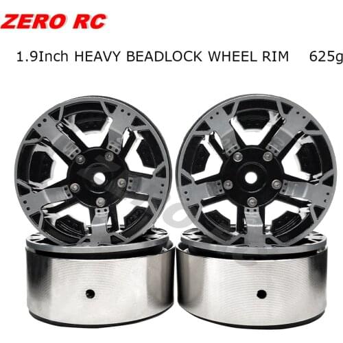 4PCS RC 1/10 Rock Crawler Alloy 1.9" Beadlock Wheel Rim Hex 12MM For RC4WD D90 AXIAL SCX10 Tamiya CC01
