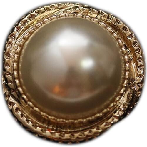 5pcs/lot High-quality DIY circular golden vintage pearl sweater coat clothing buttons