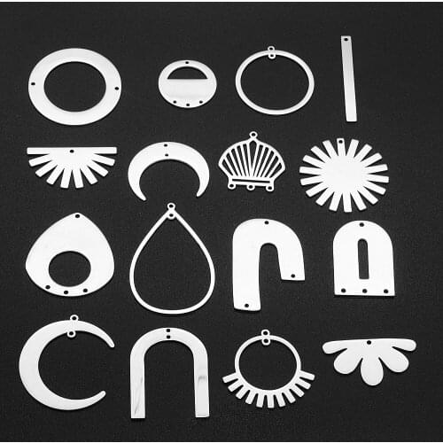 50pcs/lot Mix Designs Stainless Steel Geometric DIY Jewelry Charms Connector Wholesale Top Quality Necklace Making Finding