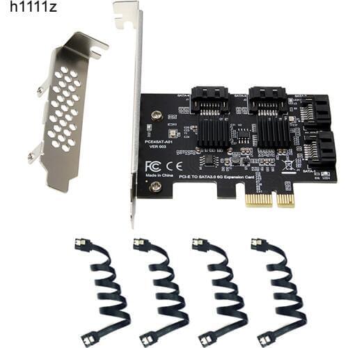 PCI e PCIE to SATA Card PCI-E Adapter PCI Express to SATA3.0 Converter 4-Port SATA III 6G Expansion Controller Card Adapter IPFS