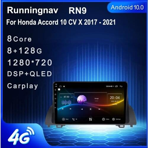 Android 10.1 For Honda Accord 10 CV X 2017 2018 2019 2020 2021 Car Radio Multimedia Video Player Navigation GPS RDS no dvd