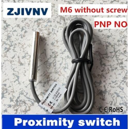 Best quality IP67 cylinder type M6 NPN NO/ normally open DC 3 wires proximity inductive sensor inductance switch without screw