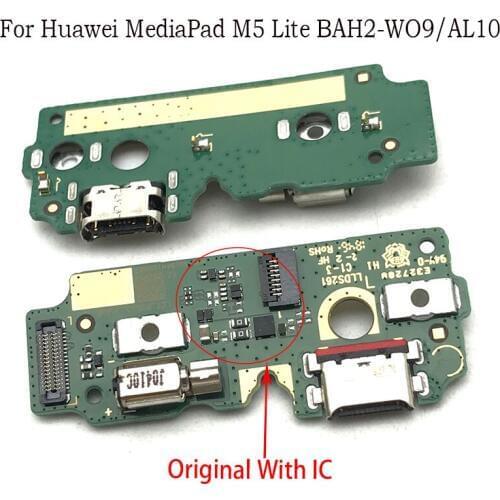 20Pcs/lot Dock Connector Micro USB Charger Charging Port Flex Cable Microphone Board For Huawei Mediapad M5 lite BAH2-W09/AL10