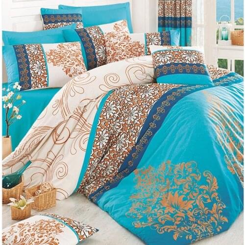 Katre 100 Cotton Double Duvet cover set Blue