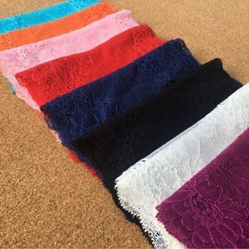 1 Meter/lot Width 18cm 8 Colors Elastic Lace Fabric French Hollow Underwear Stretchy Lace Trim DIY French Hollow Underwear