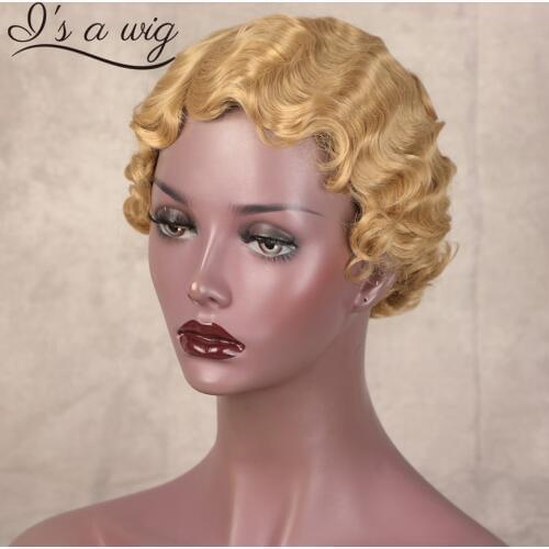 Is a wig Short Blonde Synthetic Wigs Afro Curly Wigs Brown Black Red Cosplay Cute Wigs Heat Resistant Fiber