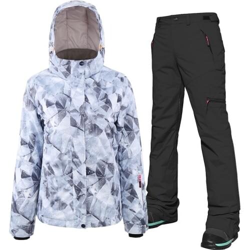 Women Ski Suit Winter Warm Waterproof Windproof Snowboard Suit Female Outdoor High Quality Skiing Jacket+Pants Suit Snow Jacket