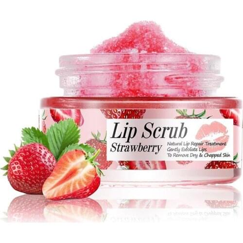 Lip Scrub Cream Remove Dead Skin Exfoliating Moisturizing Hydrating Strawberry Lip Balm Cosmetics Gel Lip Care Sleep Repair