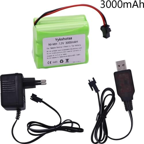 7.2V 3000mah NI-MH battery pack X model with charger set for Remote control electric toy tool boat toy accessories 7.2V battery