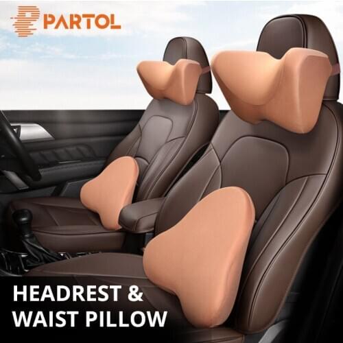 Memory Foam Car Headrest Pillow Neck Waist Lumbar Rest Support Back Cushion Seat Support Travel For office Home Car Styling