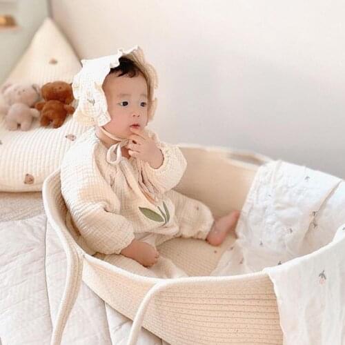 Portable Baby Moses Basket Carrier Cotton Rope Woven Sleeping Bed Newborn Cradle Bassinet Nursery Decoration