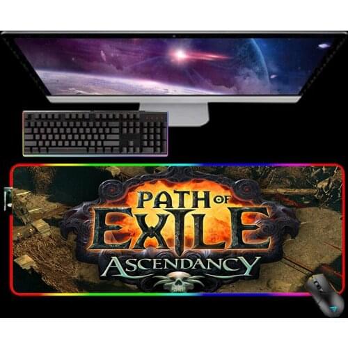 RGB Path of Exile Mouse Pad Gamer Mousepad Keyboard Pad Mause Pad Rubber No-slip with Backlit Tapis De Souris Alfombrilla Raton