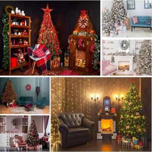 Christmas Indoor Theme Photography Background Christmas tree Children Portrait Backdrops For Photo Studio Props 21522 DHY-03