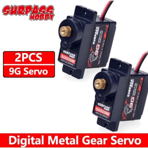 SURPASS Hobby 2PCS 9g Metal Servos S0009M Servo Metal Gear Motor for RC Airplane Robot Car Duct Plane Helicopter Boat Diy Toys