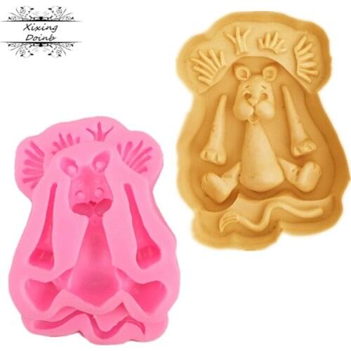Cartoon lion animal shape silicone cake mold resin clay lion fudge Chocolate Mold kitchen cake tool