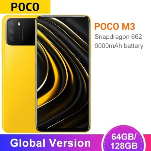 Global Version POCO M3 Smartphone Snapdragon 662 Octa-Core 4GB 64GB /128GB 6000mAh Battery 48MP Camera Cellphone 1080P In Stock