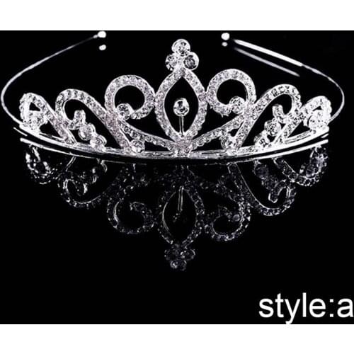 Princess Crystal Tiaras and Crowns Headband Kid Girls Love Bridal Prom Crown Wedding Party Accessiories Hair Jewelry EA