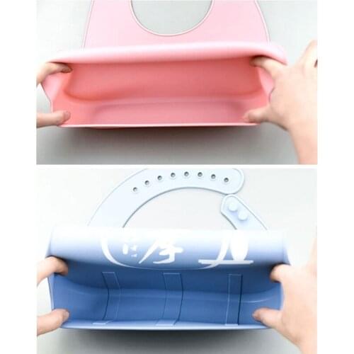 Adults Waterproof Anti-oil Silicone Bib Senior Citizen Aid Aprons Elderly Aged Mealtime Cloth Protector