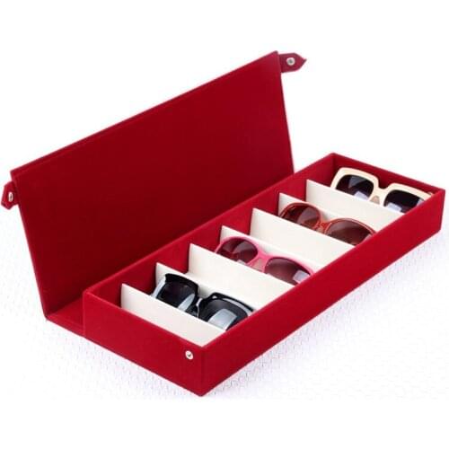 High Quality Glasses Case 8 Slot Grids Eyeglass Sunglasses Glasses Storage Display Grid Stand Case Box Holder Glasses Organizer