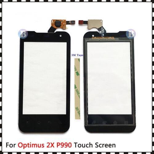 High Quality 4.0" For LG Optimus 2X P990 Touch Screen Digitizer Sensor Outer Glass Lens Panel Black White+Tracking Code