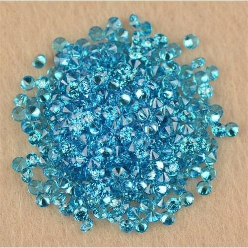 0.8~4mm AAAAA Loose Light Acquamarine Cubic Zirconia Stone Round Shape Brilliant Cut CZ Sea Blue Lab Created Zircon Stone Gems