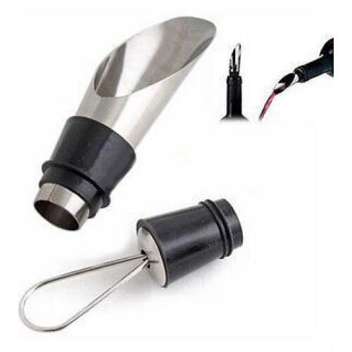 1PCS Bar Tools Stainless Steel Wine Pourers Wine Funnel Bottle Pourer Dumping Wine Stoppers Plug Rolhas dos vinhos