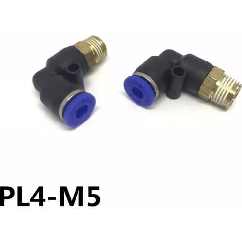 10Pcs PL4-M5 En Forme de L Raccord Pneumatique Rapide Free Shipping