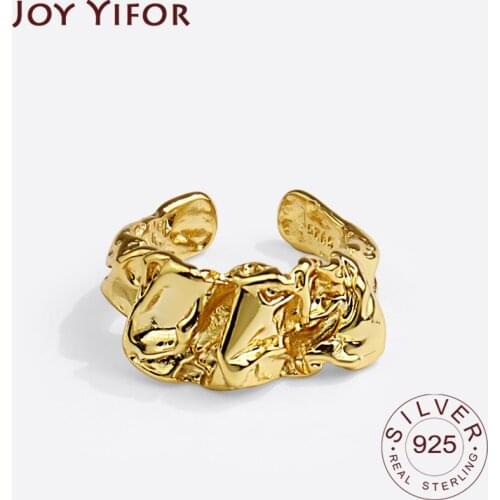 100% 925 Sterling Silver Ring For Women Chain Bump Wide Color INS Minimalist Irregular Fine Jewelry Bijoux Birthday Gift