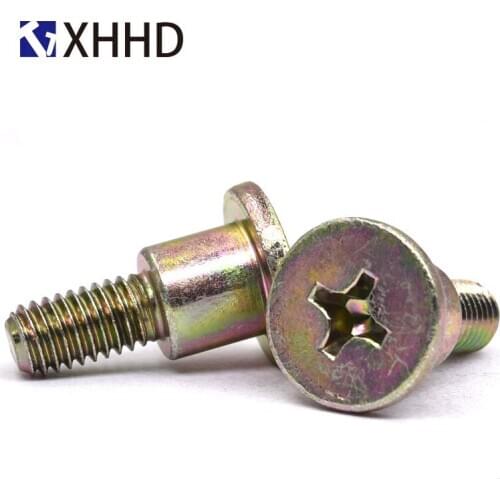 15Pcs M6 Cross High Order Hand Screw Round Head Half Tooth Flat Tail Screws Color Zinc Plating