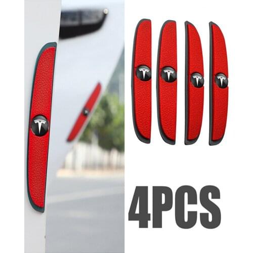 4Pcs Car Door Anti-Collision Bumper Strip Guards Side Edge Protector Sticker For Tesla Model 3 Model S Model X Auto Accessories