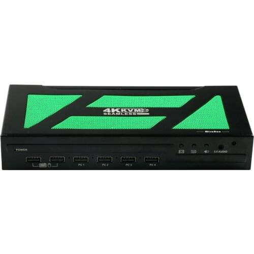4K Quad Multiviewer with Audio Extractor 4x1 Seamless HDMI Switch for PC DVD TV Box