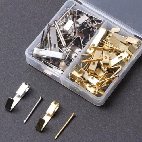 80pcs Steel Metal Picture Photo Oil Painting Frame Hard Wood Solid Wall Hook Han Picture Hanging Tool Wall Picture Holder New