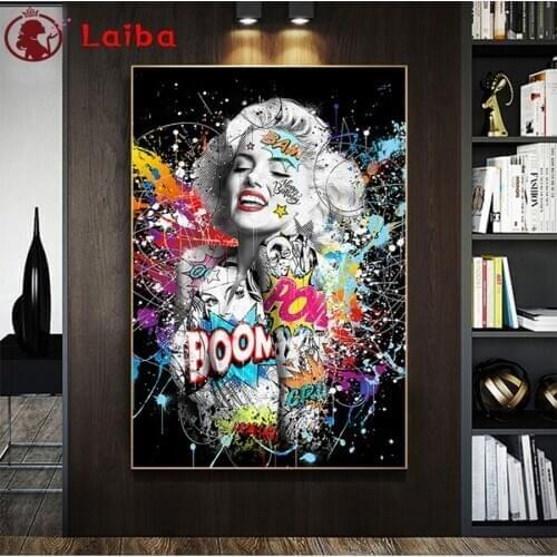 Diamond painting Graffiti art sexy woman full square drill diamond embroidery diamond mosaic view rhinestone painting home art