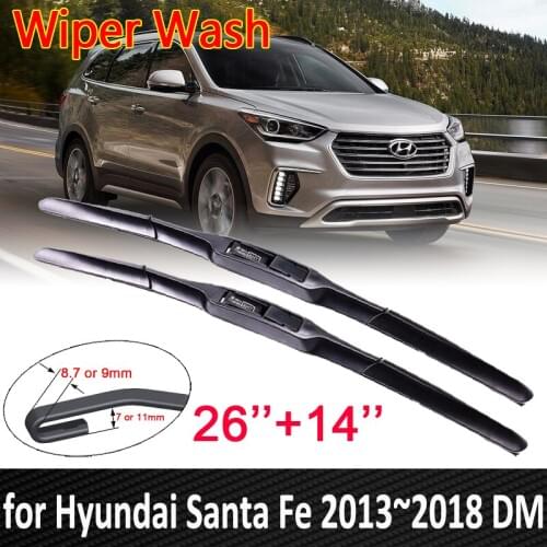 Car Wiper Blade for Hyundai Santa Fe 2013~2018 DM IX45 Windscreen Windshield Wipers Car Accessories j Hook 2014 2015 2016 2017