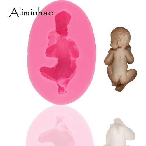 B0622 Baby sleeping mold for the baby shower favour gifts DIY Cake Silicone mold chocolate fondant cake decorating tools