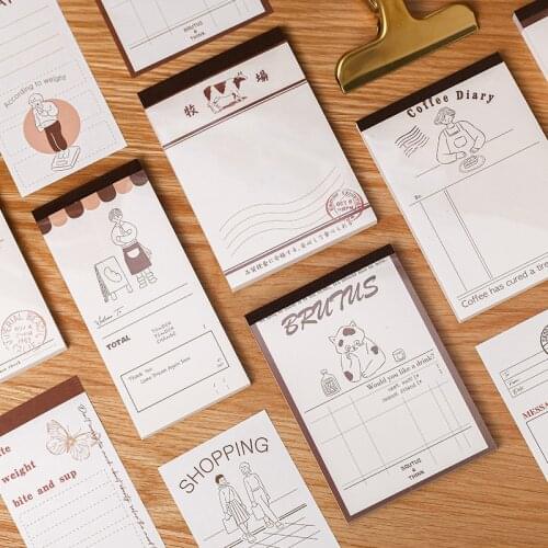 Dimi 50 Sheets Vintage Style Memo Pads Creative Retro Notepad DIY Bullet Journaling Scrapbooking Deco School Supplies Stationery