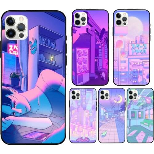 Pastel Japan Neo Tokyo Art Cover Case For iPhone XR X XS MAX 12 Mini 11 Pro Max 5S 6S 7 8 Plus SE 2020 Coque