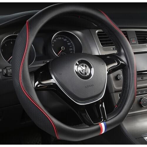 Car Steering Wheel Cover D shape 38cm for Citroen C3-XR C4 Sega C4L Elysee DS3 DS4 DS5 DS3 Audi TT Volkswagen Golf 7