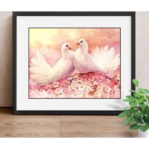 DIY Diamond Embroidery Sale Full Square Picture Of Rhinestones Animal Diamond Mosaic Cross Stitch Pigeon Decor Home Gift