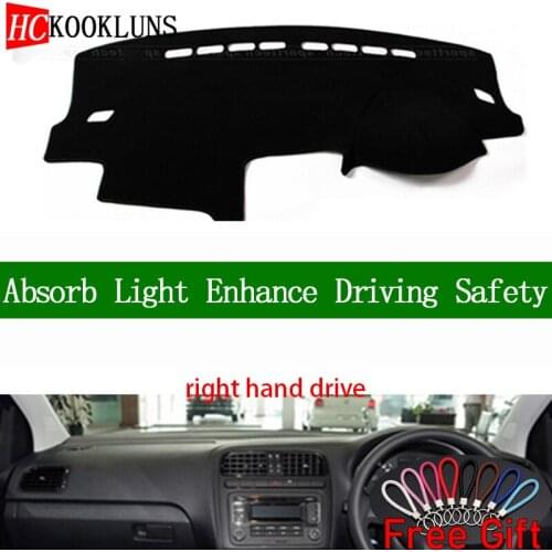 For Volkswagen polo 2013 2014 2015 2016-2018 Right Hand Drive Dashboard Cover Car Stickers Dash Mat Carpet Interior Accessories