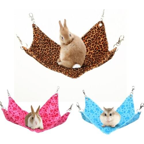 Pet Hammock Plush Hamster Mouse Ferrets Guinea Pig Cat Hanging Bed For Cats Rodents Hammock Sleeping Mat Pets Supplies